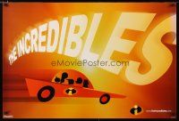3p410 INCREDIBLES horizontal teaser 1sh '04 Disney/Pixar sci-fi superhero family, art of car!