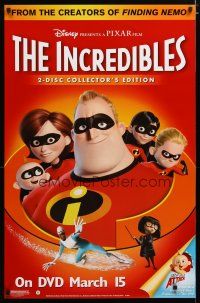 3p412 INCREDIBLES video 1sh '04 Disney/Pixar animated sci-fi superhero family!