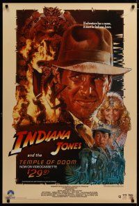 3p424 INDIANA JONES & THE TEMPLE OF DOOM video poster '84 Harrison Ford & Kate Capshaw by Struzan!