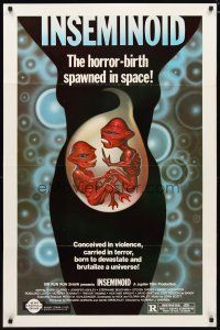 3p426 INSEMINOID 1sh '82 really wild sci-fi horror-birth space spawn image!