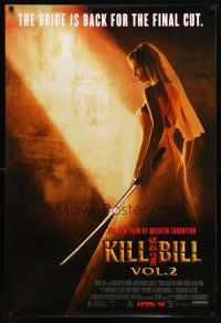 3p468 KILL BILL: VOL. 2 advance DS 1sh '04 bride Uma Thurman with katana, Quentin Tarantino