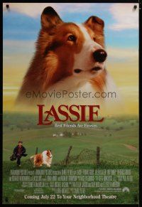 3p486 LASSIE advance 1sh '94 Tom Guiry, Helen Slater, Frederic Forrest, classic Collie!