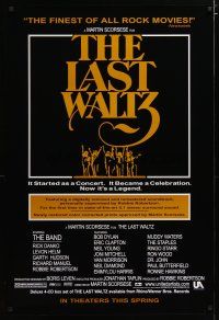 3p491 LAST WALTZ advance 1sh R02 Martin Scorsese, a rock concert that became a celebration!