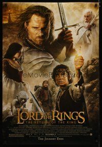 3p518 LORD OF THE RINGS: THE RETURN OF THE KING advance DS 1sh '03 Jackson, cool cast montage!