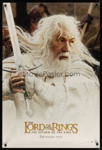 3p519 LORD OF THE RINGS: THE RETURN OF THE KING Gandalf style teaser DS 1sh '03 Ian McKellen as Gandalf!