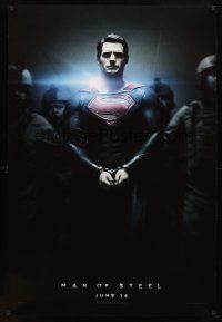 3p532 MAN OF STEEL teaser DS 1sh '13 Henry Cavill in the title role as Superman in handcuffs!