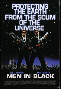 3p543 MEN IN BLACK 1sh '97 Will Smith & Tommy Lee Jones protecting Earth!