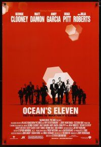 3p580 OCEAN'S 11 DS 1sh '01 Steven Soderbergh, George Clooney, Matt Damon, Brad Pitt