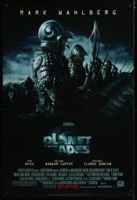 3p613 PLANET OF THE APES style C advance DS 1sh '01 Tim Burton, great image of huge ape army!