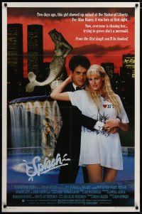 3p722 SPLASH 1sh '84 Tom Hanks loves mermaid Daryl Hannah in New York City!