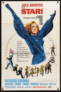3p725 STAR style B 1sh '68 Robert Wise, Richard Crenna, great image of sexy Julie Andrews!