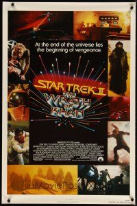 3p731 STAR TREK II 1sh '82 The Wrath of Khan, Leonard Nimoy, William Shatner, sci-fi sequel!