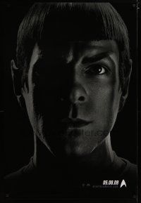 3p729 STAR TREK teaser DS 1sh '09 cool image of Zachary Quinto as Spock!