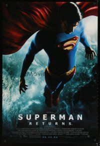 3p757 SUPERMAN RETURNS advance DS 1sh '06 Bryan Singer, great full-length image of Routh in costume
