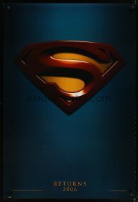 3p758 SUPERMAN RETURNS teaser DS 1sh '06 Bryan Singer, Brandon Routh, Kate Bosworth, Kevin Spacey
