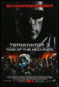 3p764 TERMINATOR 3 advance DS 1sh '03 Arnold Schwarzenegger, creepy image of killer robots!