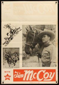 3p774 TIM MCCOY 1sh '40s portrait art of classic cowboy with trusty horse!