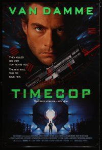 3p775 TIMECOP 1sh '94 Jean-Claude Van Damme still has time to save his dead wife!
