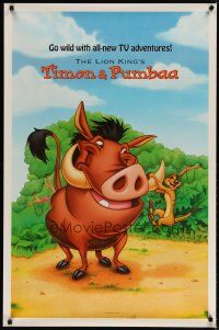 3p776 TIMON & PUMBAA tv poster '96 Disney television spin-off cartoon of the Lion King!