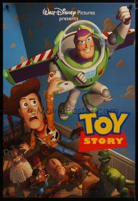 3p792 TOY STORY int'l 1sh '95 Disney & Pixar cartoon, great image of Buzz & Woody flying!