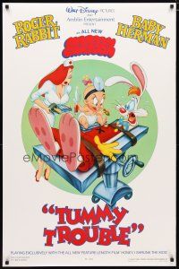 3p801 TUMMY TROUBLE DS 1sh '89 Roger Rabbit & sexy nurse Jessica with doctor Baby Herman!