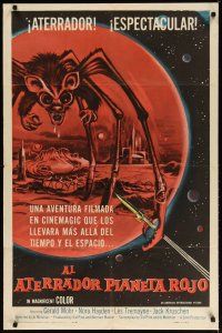3r151 ANGRY RED PLANET Spanish/U.S. int'l 1sh '60 great art of gigantic drooling bat-rat-spider creature!