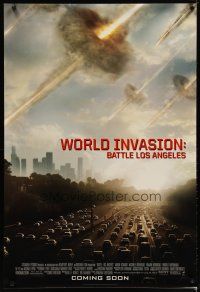 3r062 BATTLE LOS ANGELES int'l advance DS 1sh '11 World Invasion, image of traffic & alien arrival!