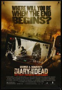 3r073 DIARY OF THE DEAD 1sh '07 George A. Romero, image of film students attacked by zombies!