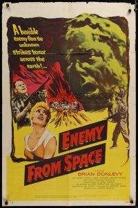 3r264 ENEMY FROM SPACE 1sh '57 Donlevy, Quatermass II, sequel to Quartermass Xperiment!