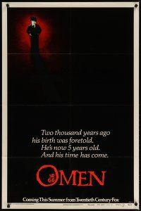 3r383 OMEN recalled style B teaser 1sh '76 his birth was fortold & his time has come!
