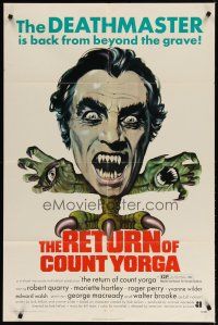 3r406 RETURN OF COUNT YORGA 1sh '71 Robert Quarry, AIP vampires, wild monster art!