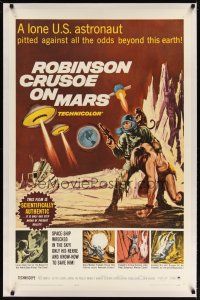 3r043 ROBINSON CRUSOE ON MARS linen 1sh '64 art of Paul Mantee & his man Friday Victor Lundin!