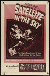 3r411 SATELLITE IN THE SKY 1sh '56 English, the never-told story of life on the roof of the Earth!