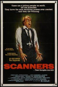 3r413 SCANNERS 1sh '81 David Cronenberg, in 20 seconds your head explodes, sci-fi art by Joann!