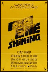 3r422 SHINING 1sh '80 Stephen King & Stanley Kubrick horror masterpiece, crazy Jack Nicholson!