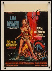 3s211 ONE MILLION YEARS B.C. linen Belgian '66 Tamin art of sexy cave woman Raquel Welch!