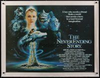 3s135 NEVERENDING STORY linen British quad '85 Wolfgang Petersen, different fantasy art by Casaro!