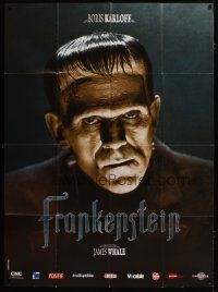 3s066 FRANKENSTEIN French 1p R08 great close up artwork of Boris Karloff as the monster!