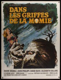 3s070 MUMMY'S SHROUD French 1p '67 Hammer horror, best different monster art by Boris Grinsson!