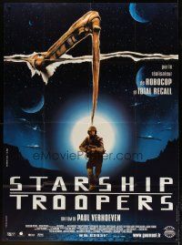 3s072 STARSHIP TROOPERS French 1p '97 Paul Verhoeven, Robert A. Heinlein, completely different!