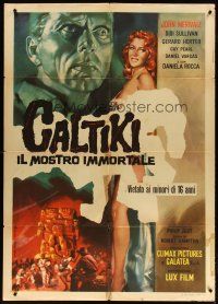 3s031 CALTIKI THE IMMORTAL MONSTER Italian 1p '59 different Volcarenghi art of sexy girl!