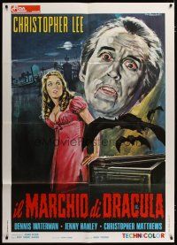 3s050 SCARS OF DRACULA Italian 1p '70 Tarantelli art of vampire Christopher Lee, Hammer horror!