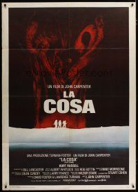 3s052 THING Italian 1p '82 John Carpenter, cool sci-fi horror art, the ultimate in alien terror!