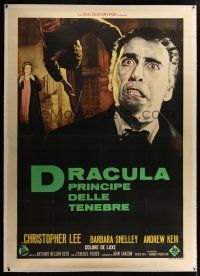 3s149 DRACULA PRINCE OF DARKNESS linen Italian 2p '66 Enzo Nistri art of vampire Christopher Lee!