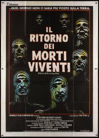 3s057 RETURN OF THE LIVING DEAD Italian 2p '85 wild completely different zombie artwork!