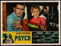 3s245 PSYCHO linen Italian photobusta R70s cop with Janet Leigh in car, Anthony Perkins Hitchcock