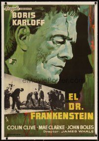 3s228 FRANKENSTEIN linen Spanish R65 great different MCP art of Boris Karloff as the monster!