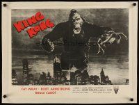 3s173 KING KONG linen special 19x25 R52 best image of ape w/Fay Wray over New York skyline!