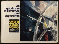 3s007 2001: A SPACE ODYSSEY subway poster '68 Kubrick, art of space wheel by Bob McCall!