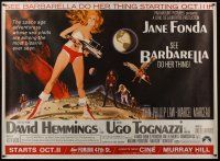 3s008 BARBARELLA subway poster '68 sexy sci-fi art of Jane Fonda by Robert McGinnis, Roger Vadim!